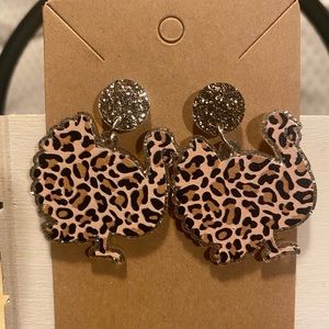 Leapord turkey earrings